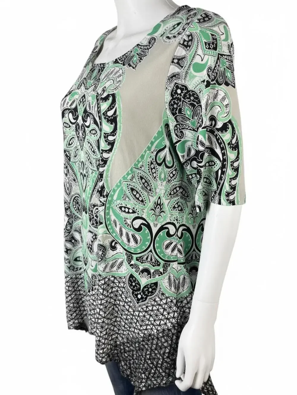 Style & Co. Paisley Print Tunic Top Women's Large - Picture 3 of 7